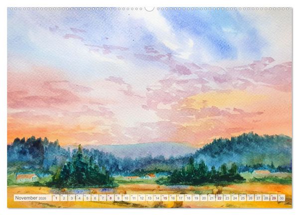 Produktbild: Oberbayern in Farbe - Gemalte Bilder vom Alpenrand (Wandkalender 2026 DIN A2 quer), CALVENDO Monatskalender