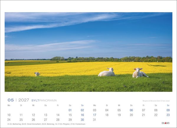Produktbild: Sylt Panorama-Postkartenkalender 2027 - Hans Jessel
