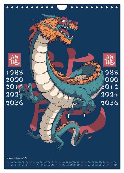 Produktbild: Chinese Astrology Zodiac Signs (Wall Calendar 2026 DIN A4 portrait), CALVENDO 12 Month Wall Calendar