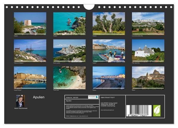 Produktbild: Apulien (Wandkalender 2026 DIN A4 quer), CALVENDO Monatskalender