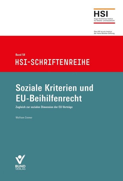 Produktbild: Soziale Kriterien und EU-Beihilfenrecht
