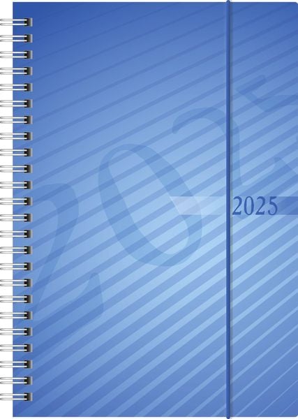 Rido/idé 7021102305 Buchkalender Modell futura 2 (2025)| 2 Seiten = 1 Woche| A5| 160 Seiten| PP-Einband| blau