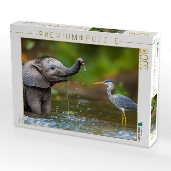 Produktbild: CALVENDO Puzzle Elefanten | 1000 Teile Lege-Gr&ouml;&szlig;e 64x48cm Foto-Puzzle f&uuml;r gl&uuml;ckliche Stunden