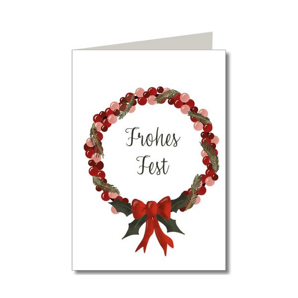 Produktbild: KEITCARDS Weihnachtskarten - handgezeichnete Klappkarten mit Briefumschlag, 6er Set