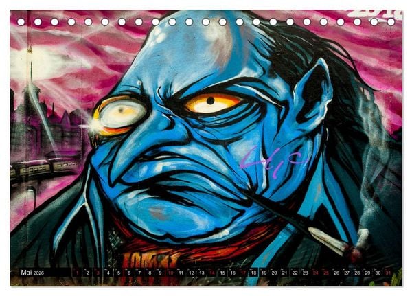 Produktbild: Street art D&uuml;sseldorf Michael Jaster (Tischkalender 2026 DIN A5 quer), CALVENDO Monatskalender