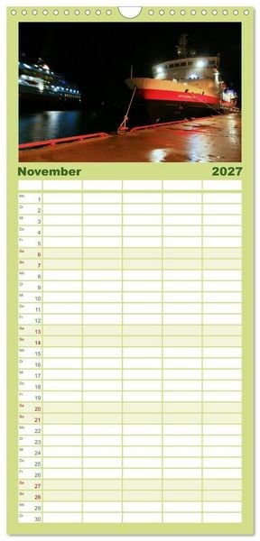 Produktbild: Familienplaner 2027 - Hurtigruten - Entlang der norwegischen K&uuml;ste mit 5 Spalten (Wandkalender, 21 x 45 cm) CALVENDO