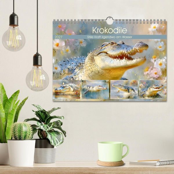Produktbild: Krokodile. Stille Kraft irgendwo am Wasser (Wandkalender 2027 DIN A4 quer), CALVENDO Monatskalender