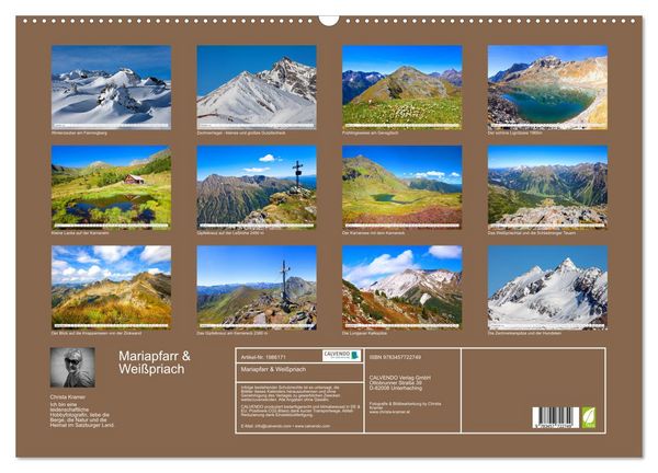 Produktbild: Mariapfarr & Wei&szlig;priach (Wandkalender 2026 DIN A2 quer), CALVENDO Monatskalender