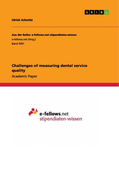 Produktbild: Challenges of measuring dental service quality