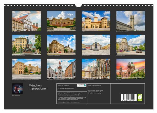 Produktbild: M&uuml;nchen Impressionen (Wandkalender 2026 DIN A3 quer), CALVENDO Monatskalender