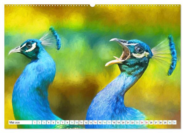 Produktbild: Farbenfestival der Tiere - Artwork (Wandkalender 2026 DIN A2 quer), CALVENDO Monatskalender