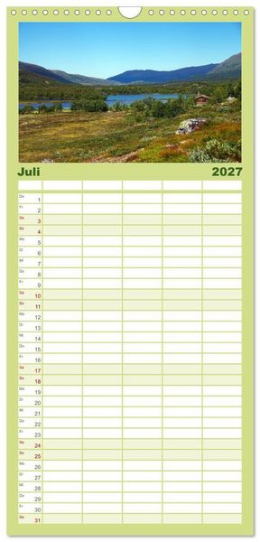 Produktbild: Familienplaner 2027 - Norwegen PUR mit 5 Spalten (Wandkalender, 21 x 45 cm) CALVENDO
