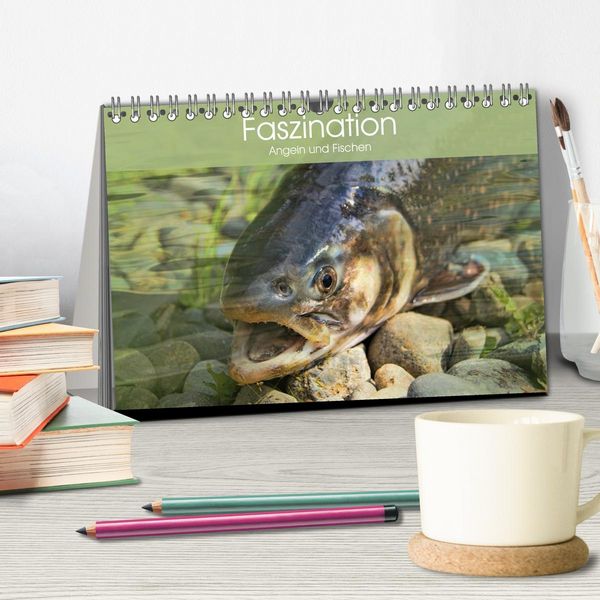 Produktbild: Faszination Angeln und Fischen (Tischkalender 2026 DIN A5 quer), CALVENDO Monatskalender