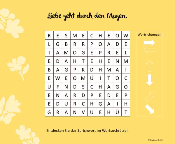 Produktbild: Wortsuchr&auml;tsel f&uuml;r Senioren mit vertrauten Sprichw&ouml;rtern. Spiele-Spa&szlig;, Besch&auml;ftigung und Ged&auml;chtnistraining f&uuml;r Senioren. Auch mit Demenz. Gro&szlig;druck.