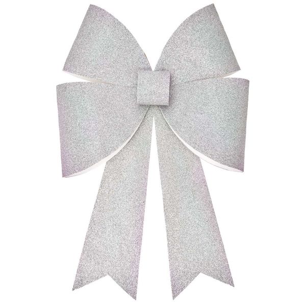 Bastelset XL-Schleife, Glitter, Silber Irisierend , 200 g/m²