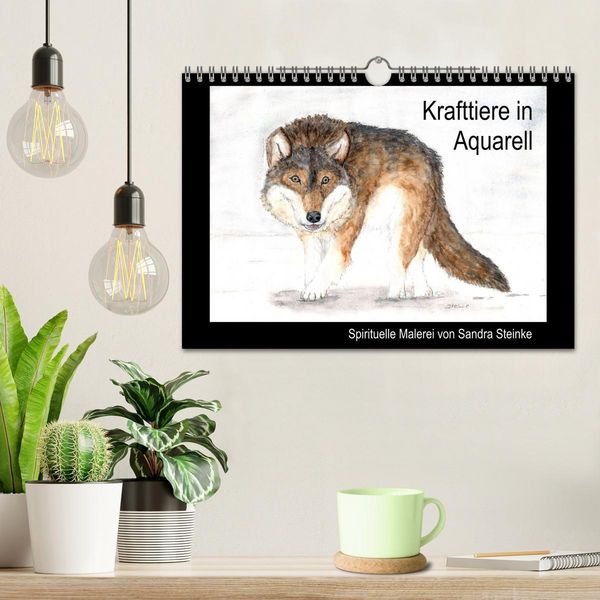 Produktbild: Krafttiere in Aquarell (Wandkalender 2026 DIN A4 quer), CALVENDO Monatskalender