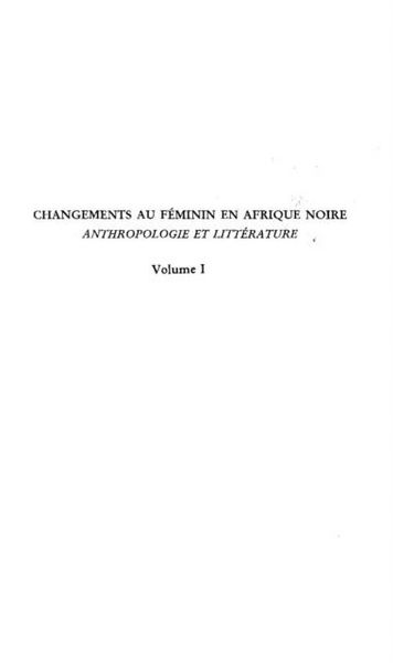 Produktbild: Changements au feminin en afrique noire