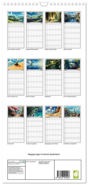 Produktbild: Familienplaner 2026 - Begegnungen im Anime Zauberland mit 5 Spalten (Wandkalender, 21 x 45 cm) CALVENDO