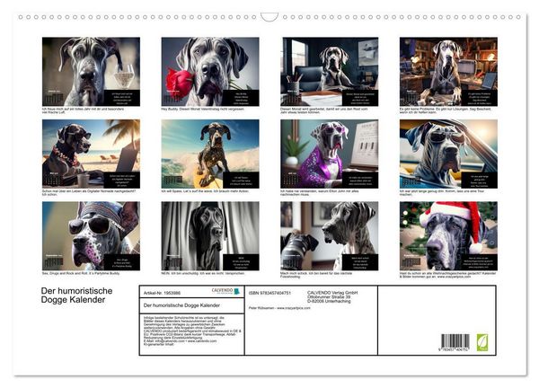 Produktbild: Der humoristische Dogge Kalender (Wandkalender 2026 DIN A2 quer), CALVENDO Monatskalender