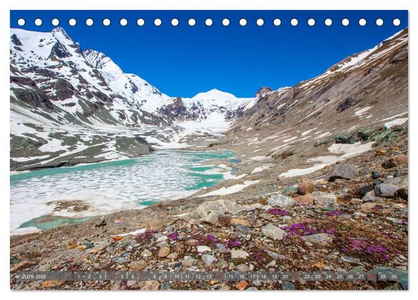 Produktbild: Berge - Gletscher - Seen (Tischkalender 2026 DIN A5 quer), CALVENDO Monatskalender