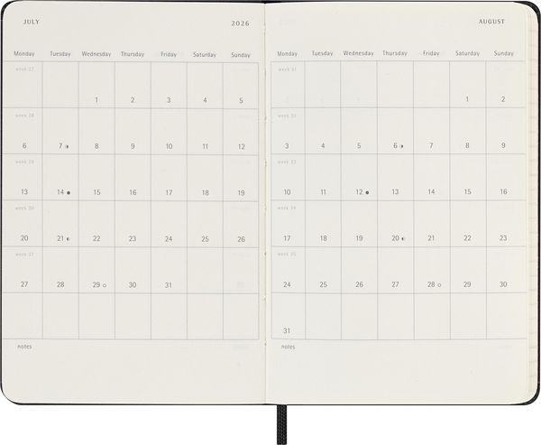 Produktbild: Moleskine 12 Monate Wochen 26 A6 1W=1S horizontal Geb