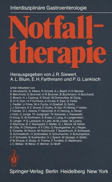 Notfalltherapie, Taschenbuch von , Springer Berlin, 9783642684982