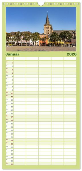 Produktbild: Familienplaner 2026 - Am Niederrhein - Xanten mit 5 Spalten (Wandkalender, 21 x 45 cm) CALVENDO
