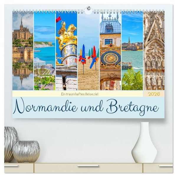 Produktbild: Ein traumhaftes Reiseziel - Normandie und Bretagne (hochwertiger Premium Wandkalender 2026 DIN A2 quer), Kunstdruck in Hochglanz