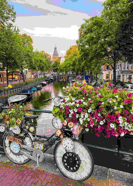 Produktbild: Erwachsenenpuzzle 1000 Teile - Fahrrad und Blumen in Amsterdam