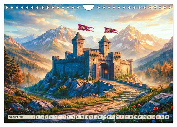 Produktbild: Burgen im Mittelalter (Wandkalender 2027 DIN A4 quer), CALVENDO Monatskalender