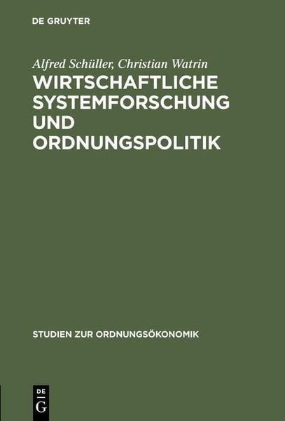 Produktbild: Wirtschaftliche Systemforschung und Ordnungspolitik