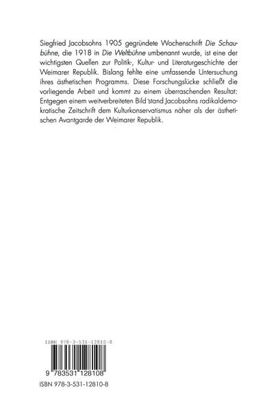 Produktbild: Die Schaub&uuml;hne &mdash; Die Weltb&uuml;hne