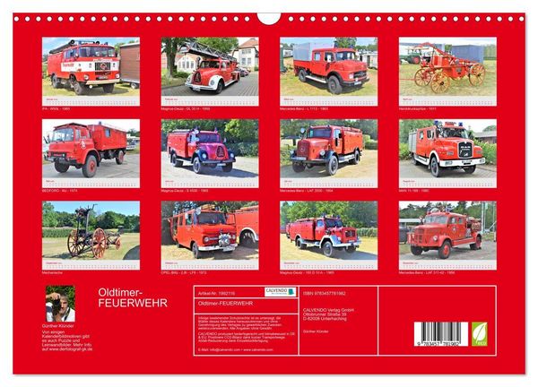 Produktbild: Oldtimer-FEUERWEHR (Wandkalender 2026 DIN A3 quer), CALVENDO Monatskalender