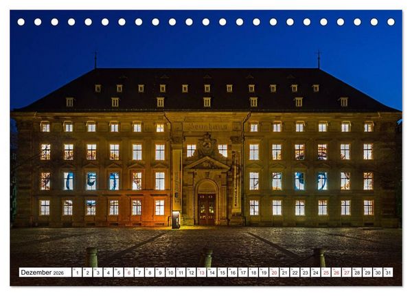 Produktbild: Mannheim bei Nacht - Impressionen aus der Quadratestadt (Tischkalender 2026 DIN A5 quer), CALVENDO Monatskalender