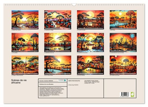 Produktbild: Sc&egrave;nes de vie africaine (Calendrier mural 2026 DIN A2 vertical), CALVENDO calendrier mensuel