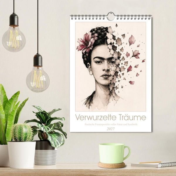 Produktbild: Verwurzelte Tr&auml;ume - Poetische Frauenportr&auml;ts voller Natur und Symbolik (Wandkalender 2027 DIN A4 hoch), CALVENDO Monatskalender