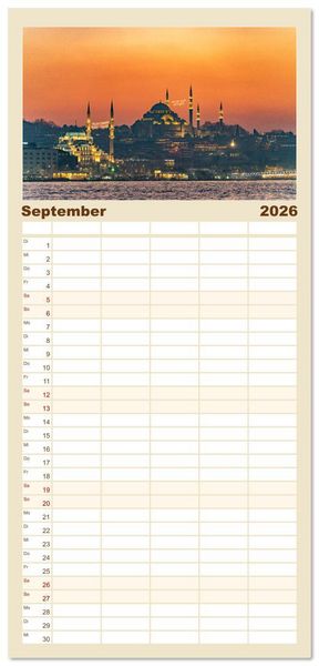Produktbild: Familienplaner 2026 - T&uuml;rkei - Istanbul mit 5 Spalten (Wandkalender, 21 x 45 cm) CALVENDO