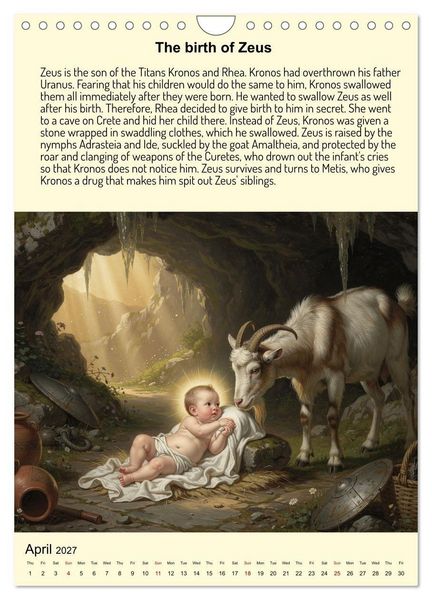 Produktbild: Legends of the Greek Mythology (Wall Calendar 2027 DIN A4 portrait), CALVENDO 12 Month Wall Calendar
