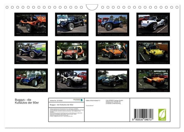 Produktbild: Buggys - die Kultautos der 80er (Wandkalender 2026 DIN A4 quer), CALVENDO Monatskalender
