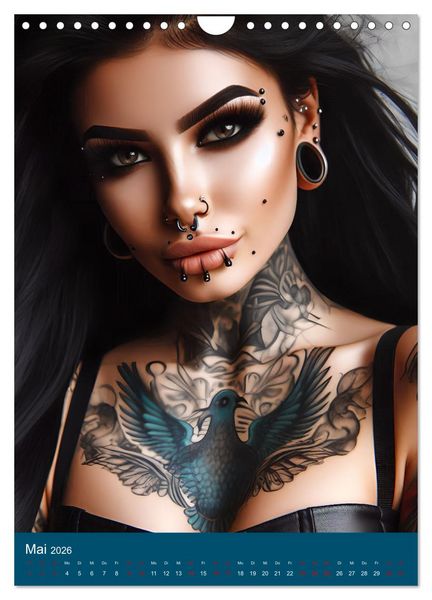 Produktbild: Tattoo und Piercing Women (Wandkalender 2026 DIN A4 hoch), CALVENDO Monatskalender