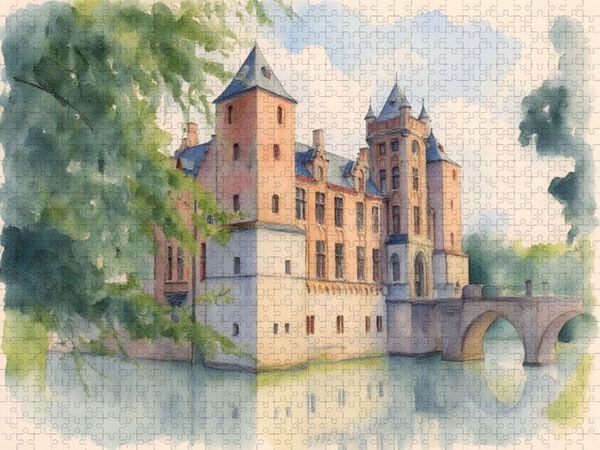 Produktbild: CALVENDO Puzzle Schloss Tillegem in Br&uuml;gge | 1000 Teile Lege-Gr&ouml;&szlig;e 64x48cm Foto-Puzzle f&uuml;r gl&uuml;ckliche Stunden