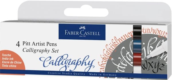 Produktbild: Faber-Castell Tuschestifte Pitt Artist Pens Calligraphy, 4er Etui