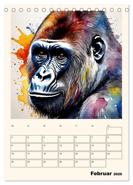Produktbild: Schimpansen & Gorillas (Tischkalender 2026 DIN A5 hoch), CALVENDO Monatskalender