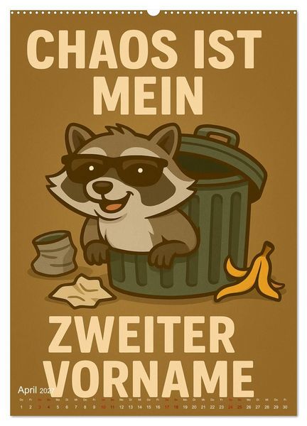 Produktbild: Tierisch eigenwillig - Weil normal langweilig w&auml;re (hochwertiger Premium Wandkalender 2027 DIN A2 hoch), Kunstdruck in Hochglanz