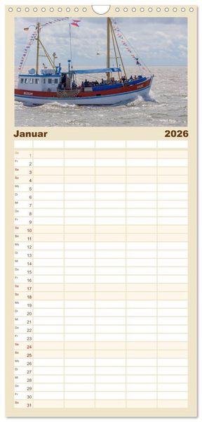 Produktbild: Familienplaner 2026 - B&uuml;sumer Impressionen mit 5 Spalten (Wandkalender, 21 x 45 cm) CALVENDO