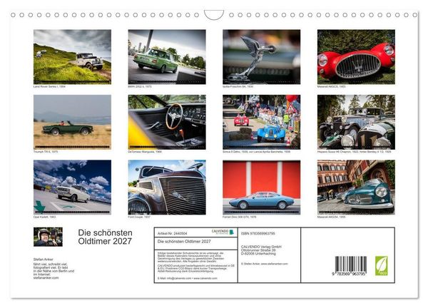 Produktbild: Die sch&ouml;nsten Oldtimer 2027 (Wandkalender 2027 DIN A3 quer), CALVENDO Monatskalender