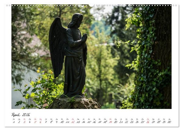 Produktbild: Alter Friedhof Freiburg (hochwertiger Premium Wandkalender 2026 DIN A2 quer), Kunstdruck in Hochglanz