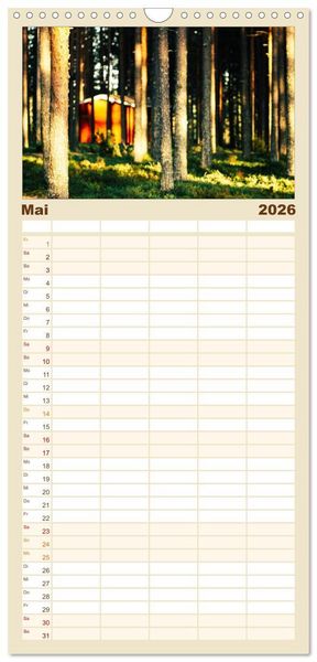 Produktbild: Familienplaner 2026 - Finnlands raue Sch&ouml;nheit mit 5 Spalten (Wandkalender, 21 x 45 cm) CALVENDO