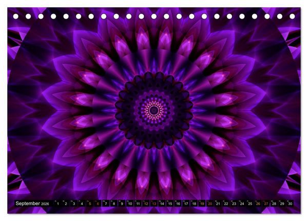 Produktbild: Energie - Mandalas, Spiritualit&auml;t durch die Farbe Lila (Tischkalender 2026 DIN A5 quer), CALVENDO Monatskalender