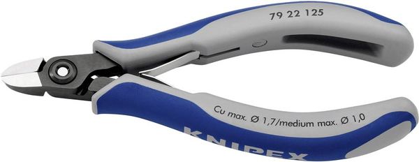 Knipex 79 22 125 Elektronik- u. Feinmechanik Seitenschneider ohne Facette 125mm